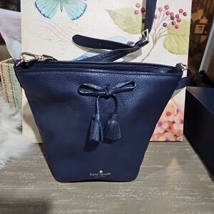 Kate Spade Navy Blue Shoulder Or Crossbody Bag